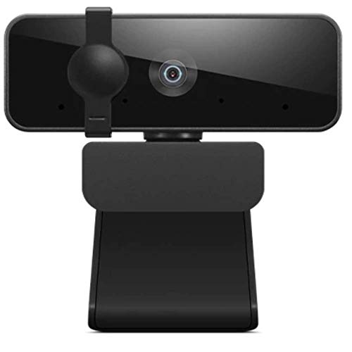 Lenovo FHD Webcam with Full Stereo Dual Built-in mics | FHD 1080P 2.1 Megapixel CMOS Camera |Wide 95° Lens| 360° Rotation | Flexible Mount (4XC1B34802), Black