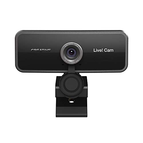 Creative Live! Cam Sync 1080p Full HD Wide-Angle USB Webcam with Dual Built-in Mic, Privacy Lens Cap, Universal Tripod Mount, High-res Video Calling, Recording, and Streaming Camera for PC or Mac
