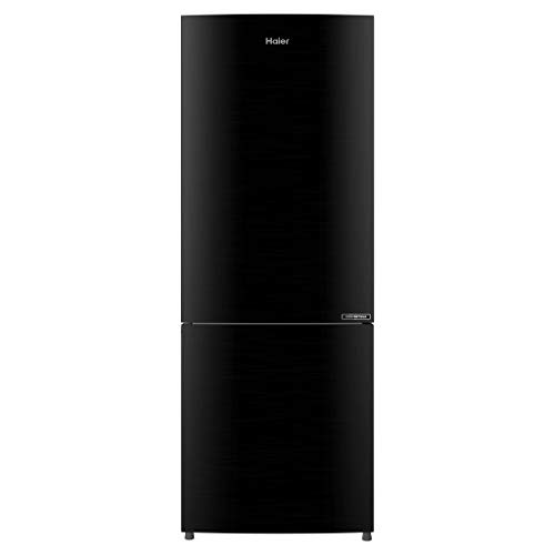 Haier 256 L 3 Star Inverter Frost-Free Double Door Refrigerator (HRB-2764BKS-E, Black Steel, Bottom Freezer)