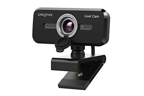 Creative Live! Cam Sync 1080p V2 Full HD Wide-Angle USB Webcam with Auto Mute and Noise Cancellation for Video Calls, Improved Dual Built-in Mic, Privacy Lens Cap, Universal Tripod Mount