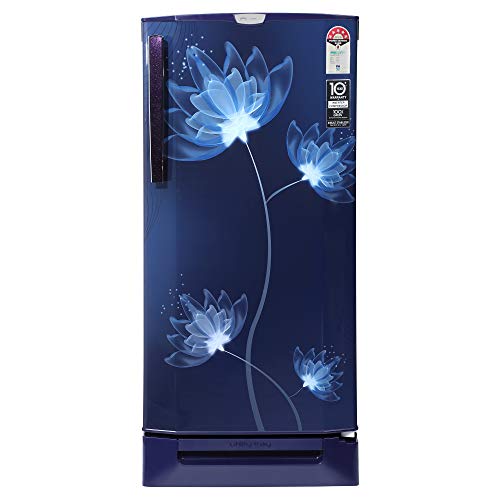 Godrej 190 L 5 Star Inverter Direct-Cool Single Door Refrigerator (RD 1905 PTDI 53 GL BL, Glass Blue, Base stand with drawer, Additional 1 Year Free Extended Warranty)