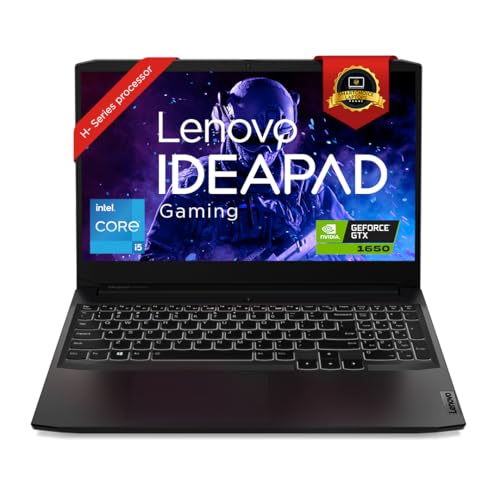 Lenovo IdeaPad Gaming 3 Intel Core i5 11th Gen 15.6" (39.62cm) FHD IPS Gaming Laptop (8GB/512GB SSD/4GB NVIDIA GTX 1650/120Hz/Win 11/Backlit/3months Game Pass/Shadow Black/2.25Kg), 82K10198IN