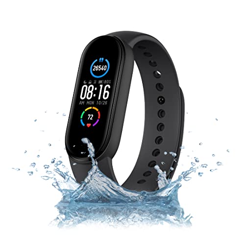 Mi Smart Band 5-1.1” AMOLED Color Display, Magnetic Charging, Personal Activity Intelligence (PAI), 2 Weeks Battery Life, 5ATM Water Resistant