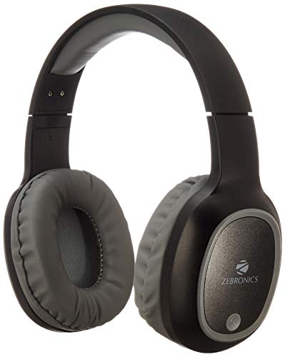 Zebronics Zeb-Thunder Wireless BT Headphone Comes with 40mm Drivers, AUX Connectivity, Built in FM, Call Function, 9Hrs* Playback time and Supports Micro SD Card (Black)