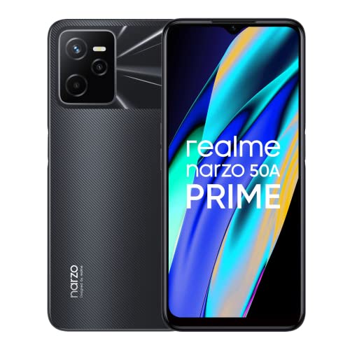 realme narzo 50A Prime (Flash Black, 4GB RAM+64GB Storage) FHD+ Display | 50MP AI Triple Camera (No Charger Variant)