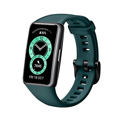 Huawei Band 6 Fitness Tracker Smartwatch for Men Women, 1.47''AMOLED Color Screen, SpO2,24H Heart Rate Monitor,14 Days Battery Life,Female Cycle Tracker, 5ATM Waterproof, Global Version,Green