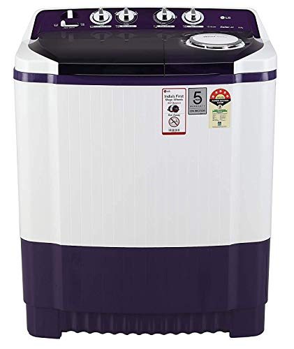 LG 8 Kg 5 Star Semi-Automatic Top Loading Washing Machine (P8035SPMZ, Purple, Collar Scrubber)