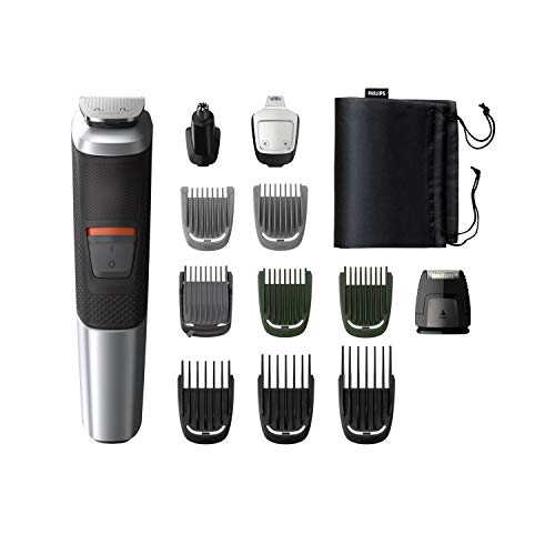 Philips MG5740/15, 12-in-1, Face, Hair and Body - Multi Grooming Kit. Dual Cut Blades for Maximum Precision, 80 Mins Run Time (Silver)