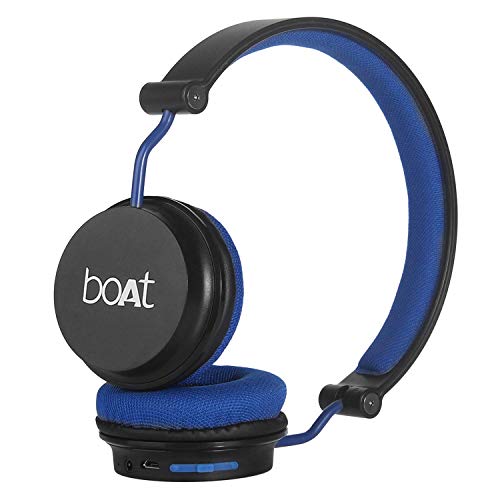 boAt Rockerz 400 Bluetooth On-Ear Headphone with Mic(Black/Blue)