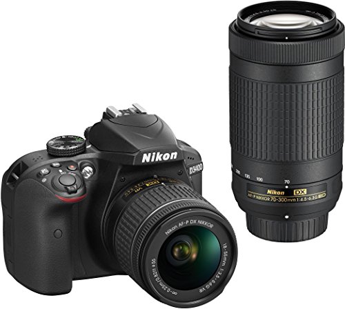 Nikon D3400 Digital Camera Kit (Black) with Lens AF-P DX Nikkor 18-55mm, 70-300mm f/4.5-6.3G ED VR Lens, 16 GB Class 10 SD Card and DSLR Bag