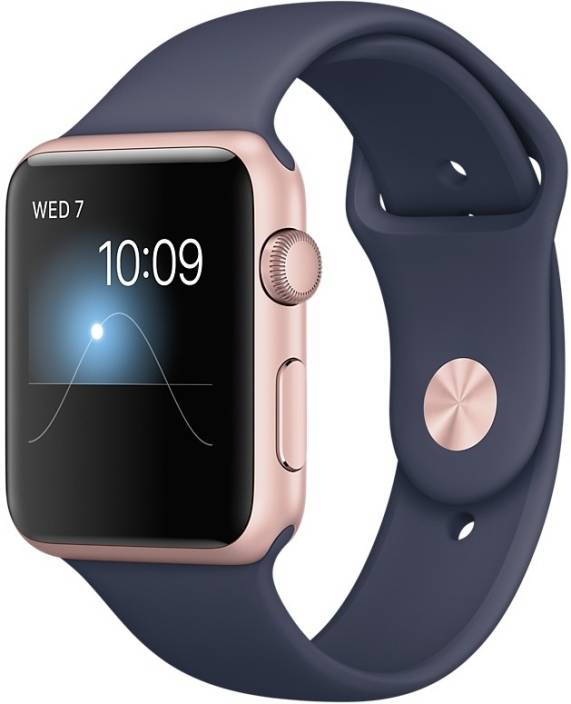 Apple Watch Series 2 - 42 mm Rose Gold Case with Midnight Blue Sports Band