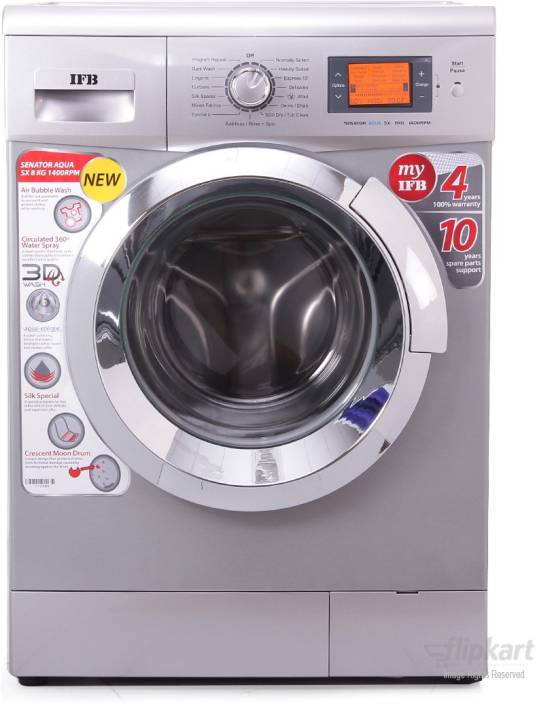 IFB 8 kg Fully Automatic Front Load Washing Machine Silver