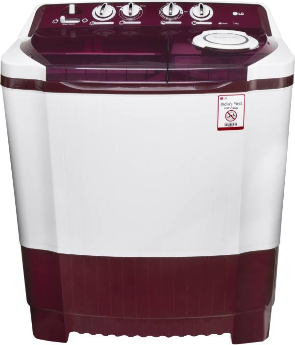 LG 7.5 kg Semi Automatic Top Load Washing Machine White, Maroon